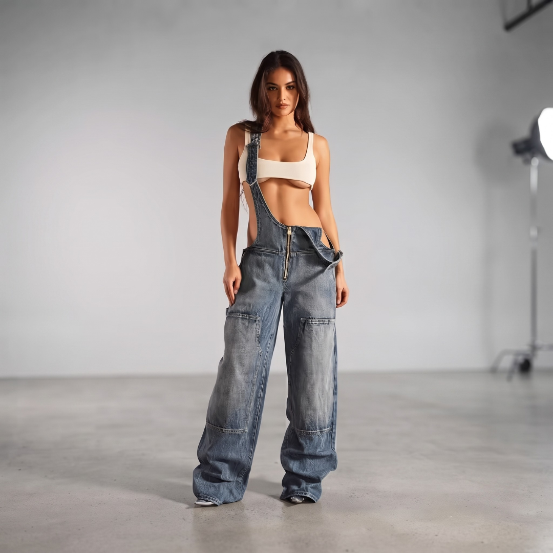 The Zip Denim Overall