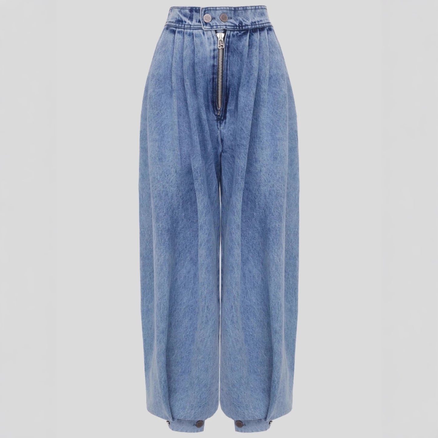 High waisted zipper leg tied jeans for women
