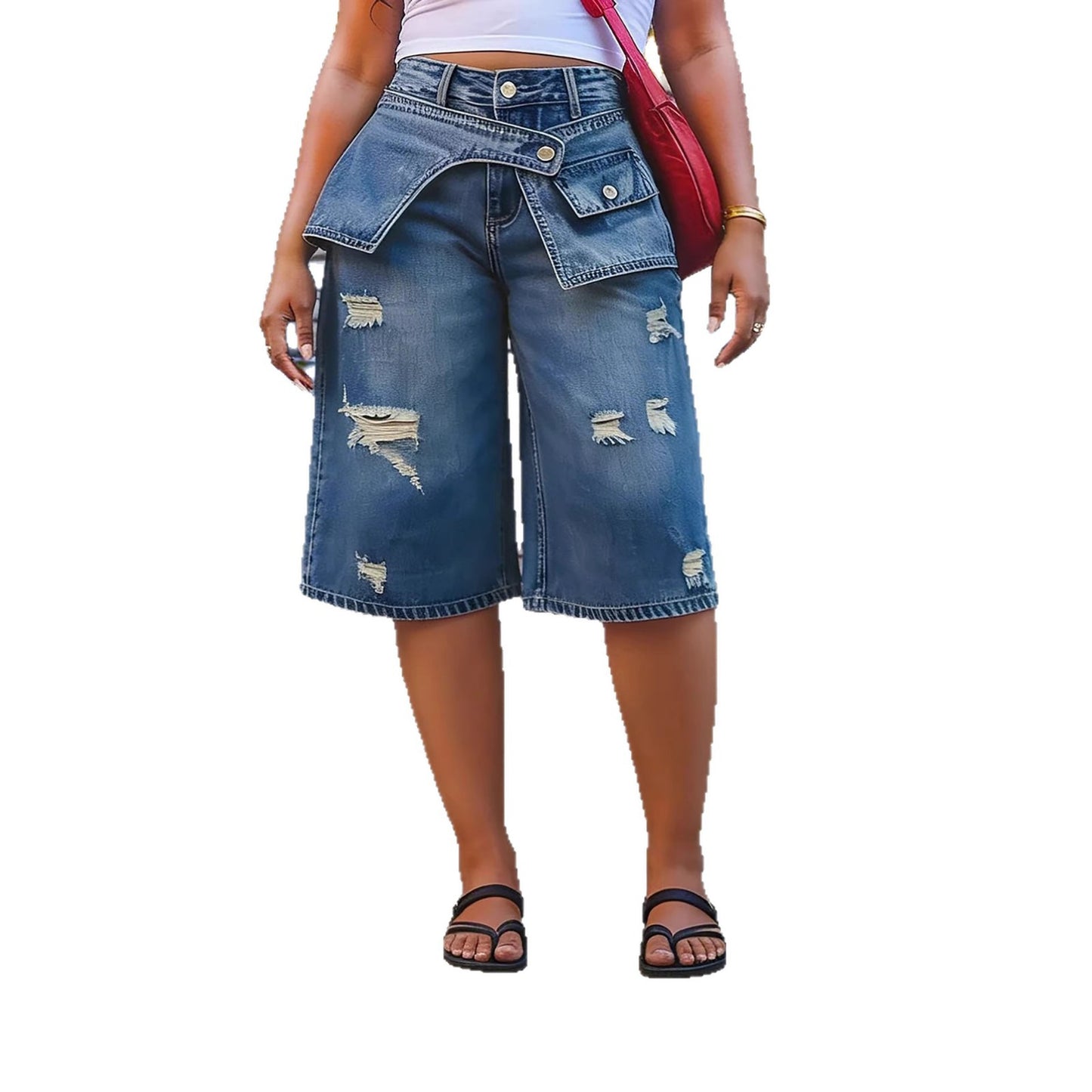 The Layered Ripped Short