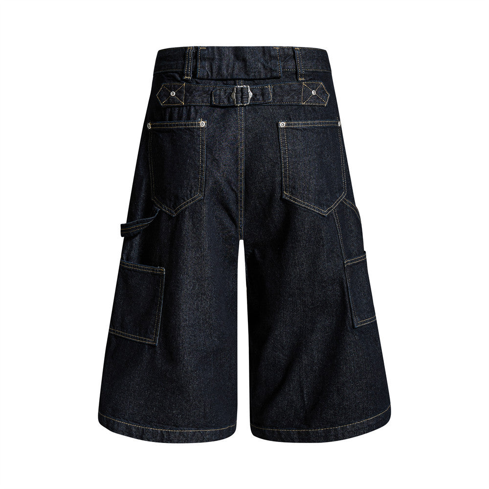 Collage workwear denim cropped pants