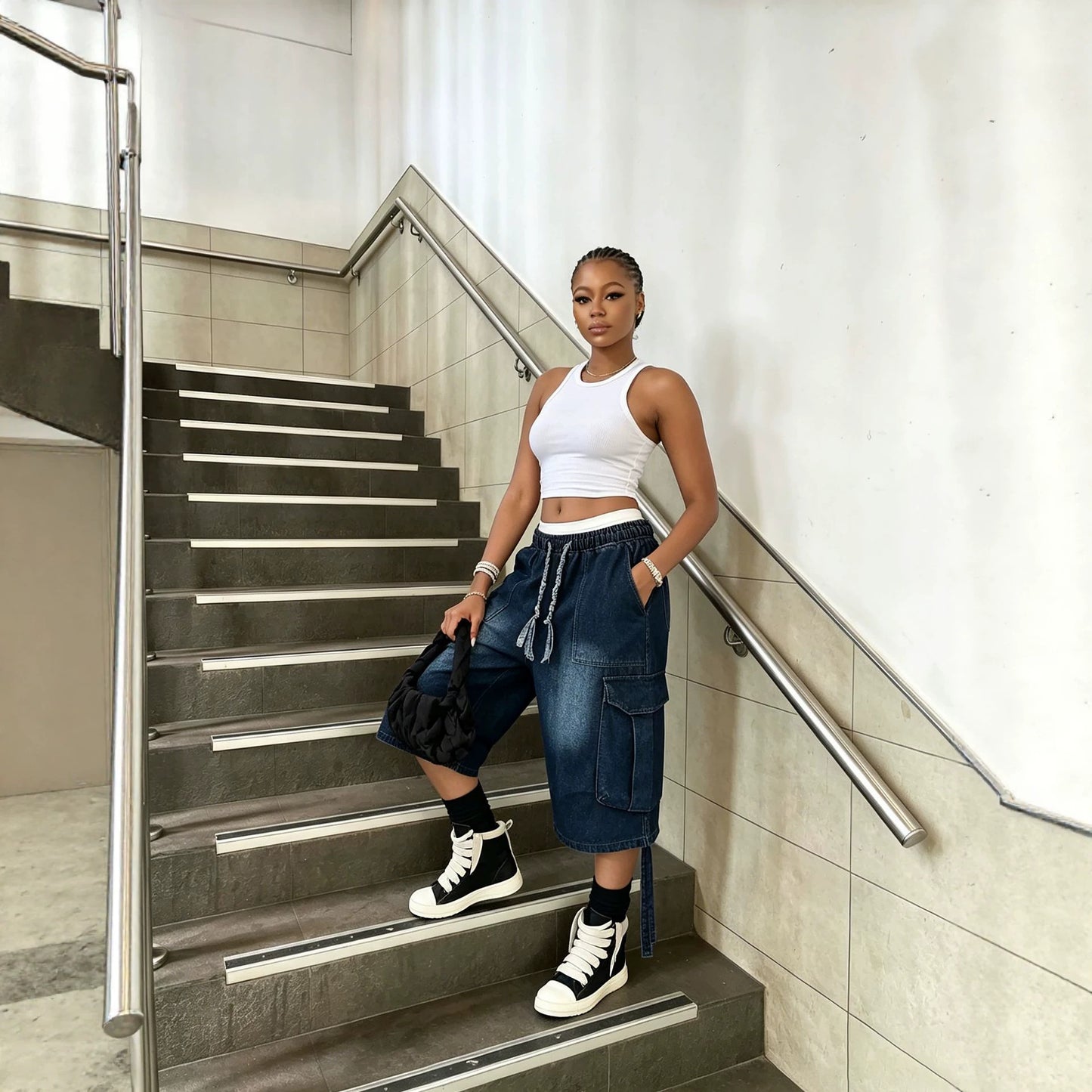 The Drawstring Workwear Crop