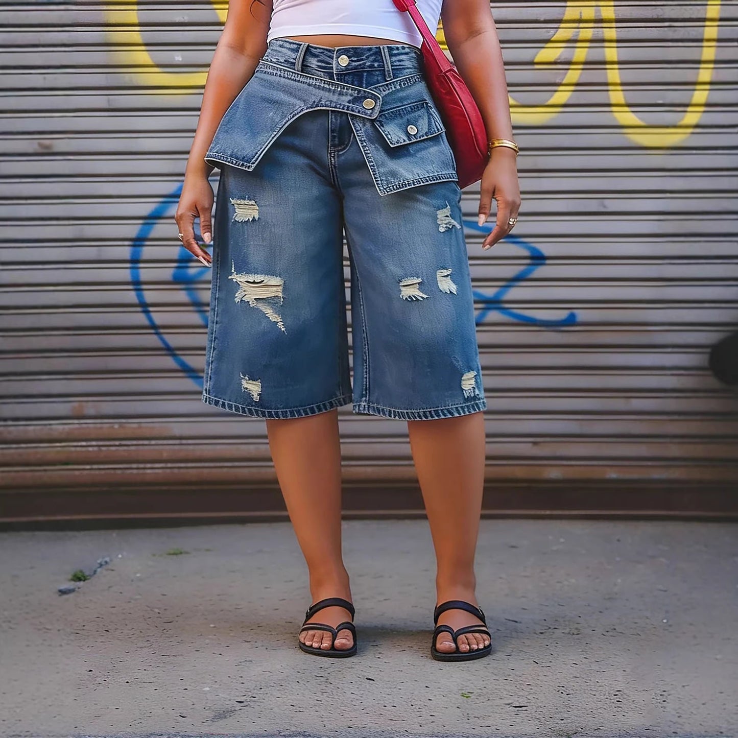 The Layered Ripped Short