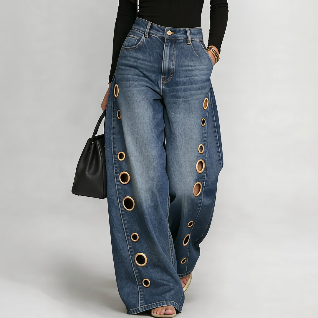 The Eyelet Wide-Leg Jean