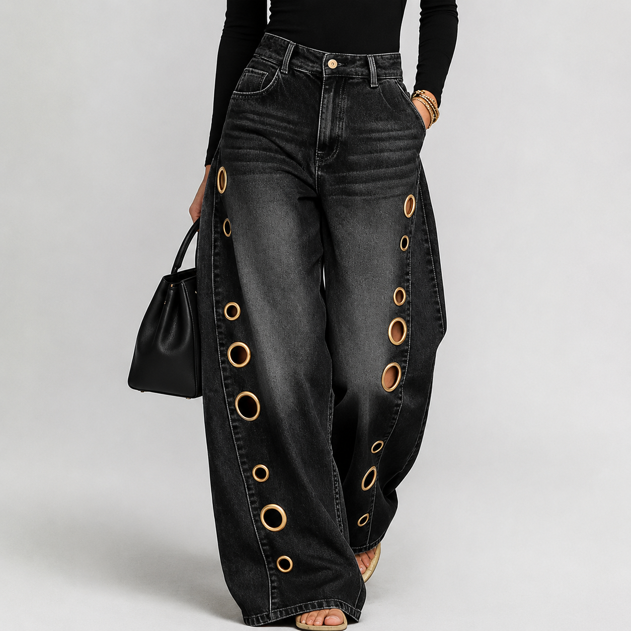 The Eyelet Wide-Leg Jean