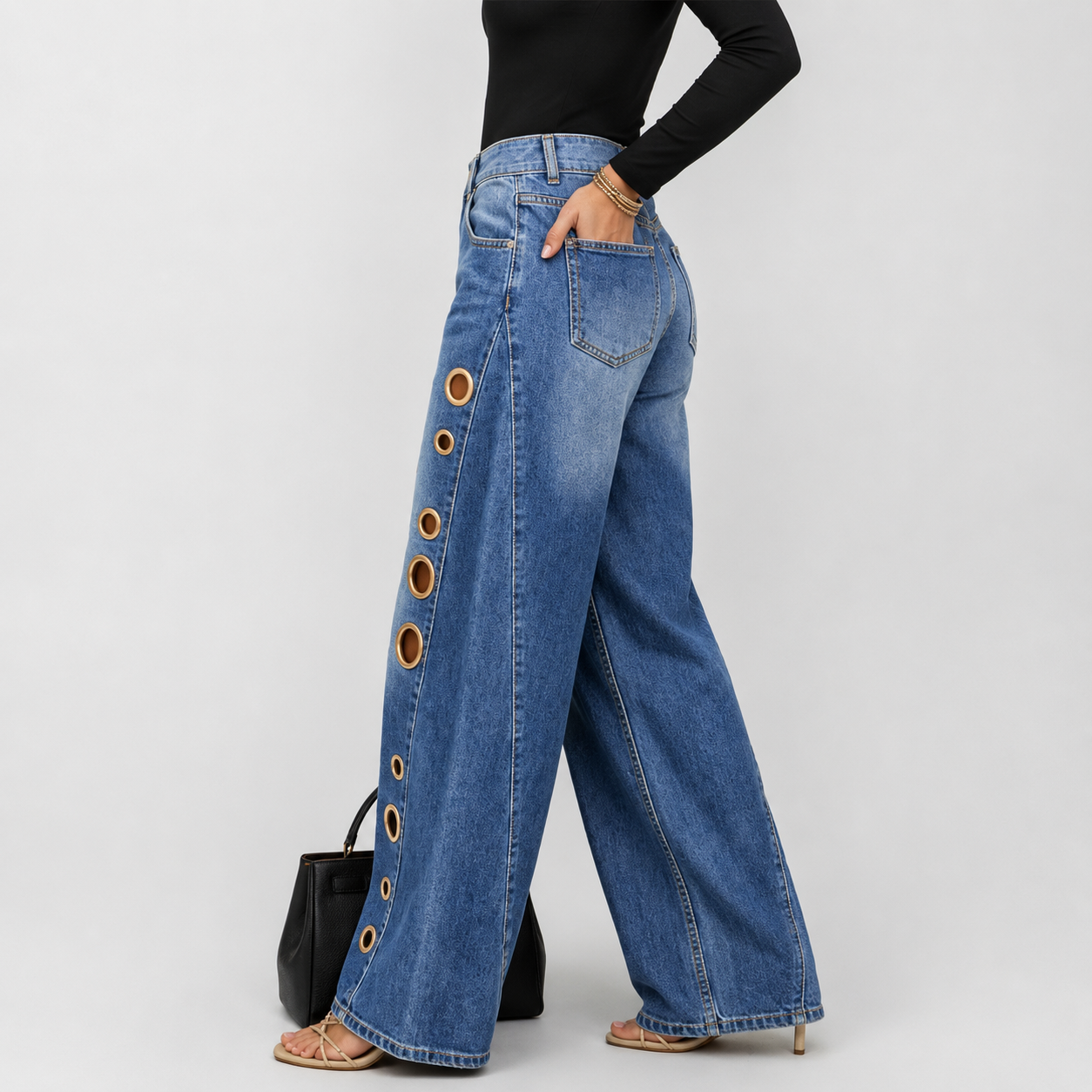 The Eyelet Wide-Leg Jean