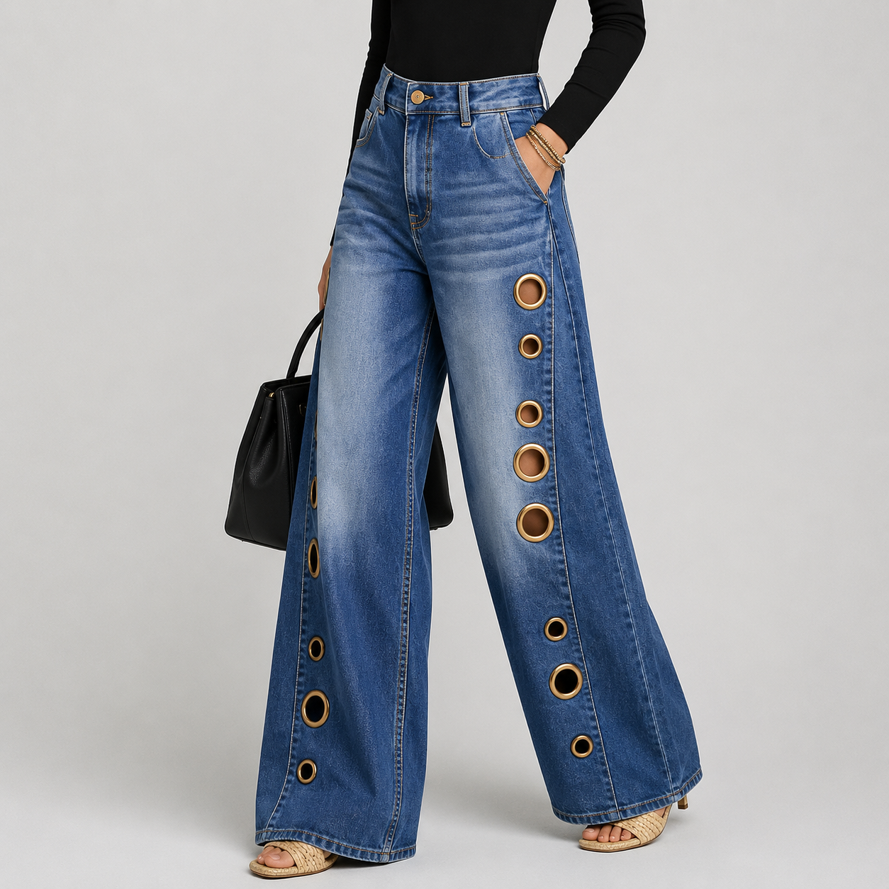 The Eyelet Wide-Leg Jean