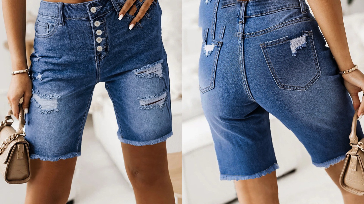 The Frayed Denim Short