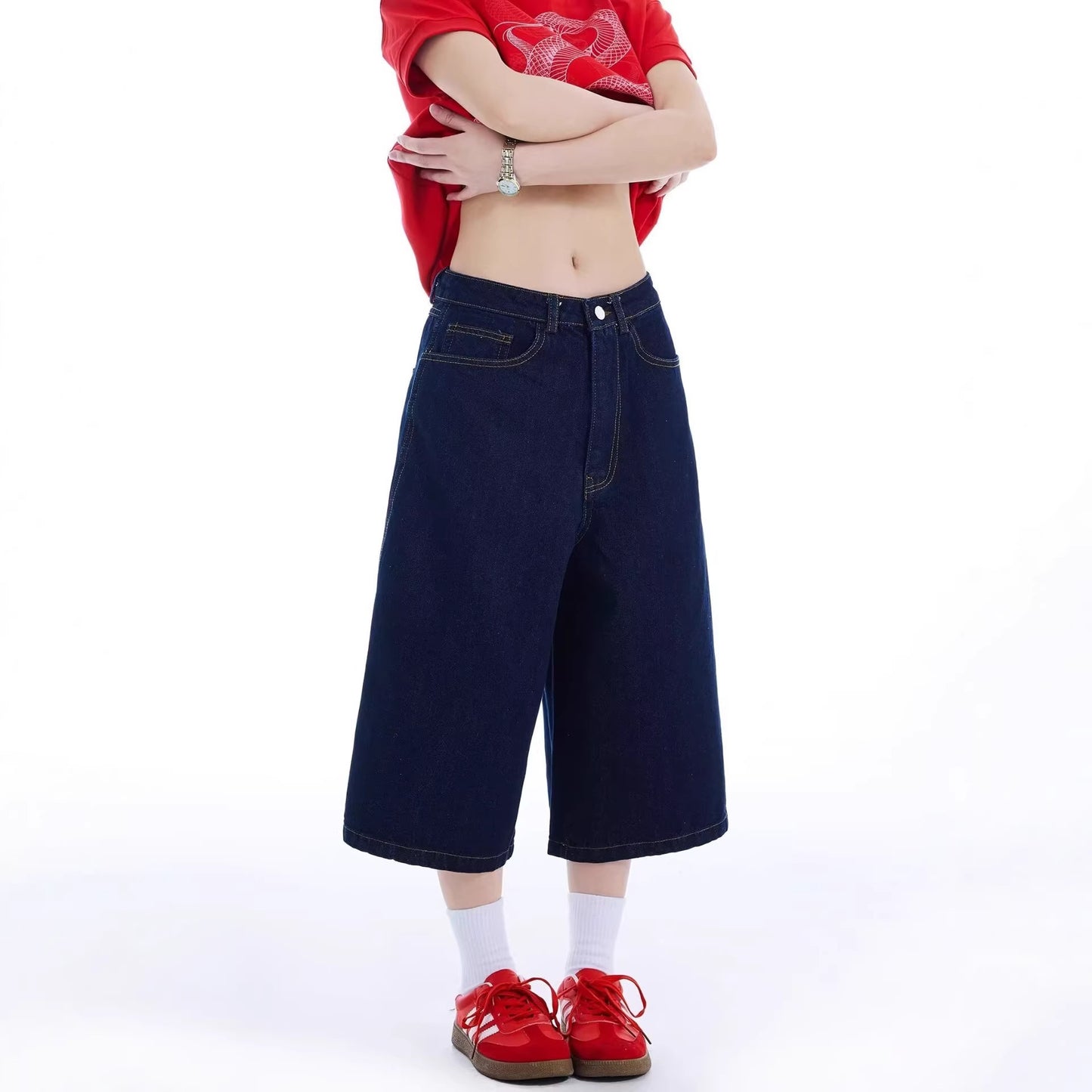 The Dark Blue Crop Jean