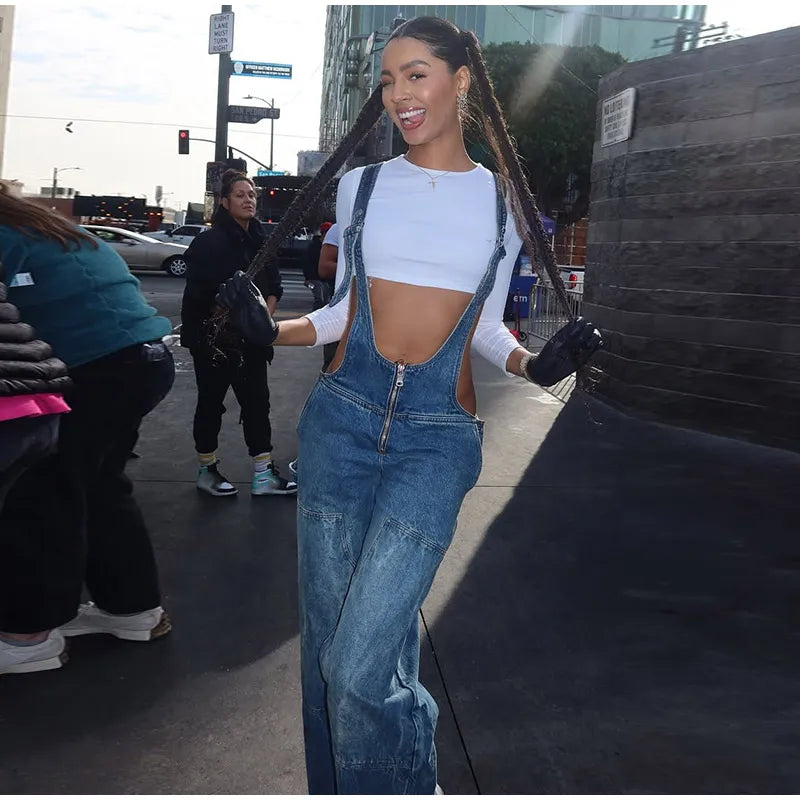 The Zip Denim Overall