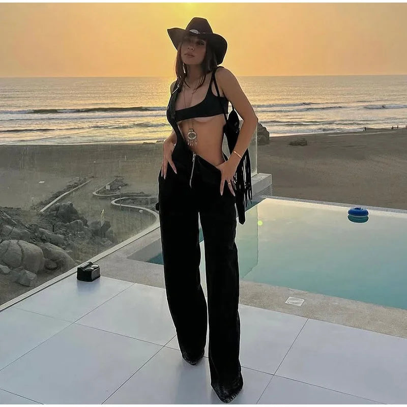 The Zip Denim Overall